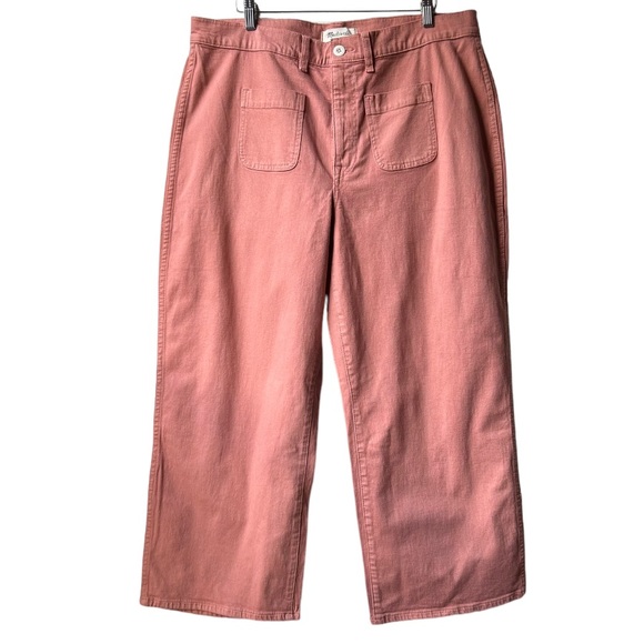 Madewell Emmett 2.0 Wide-Leg Crop Pants NK161 Pink Dried Rose Sz 33P - Picture 6 of 15